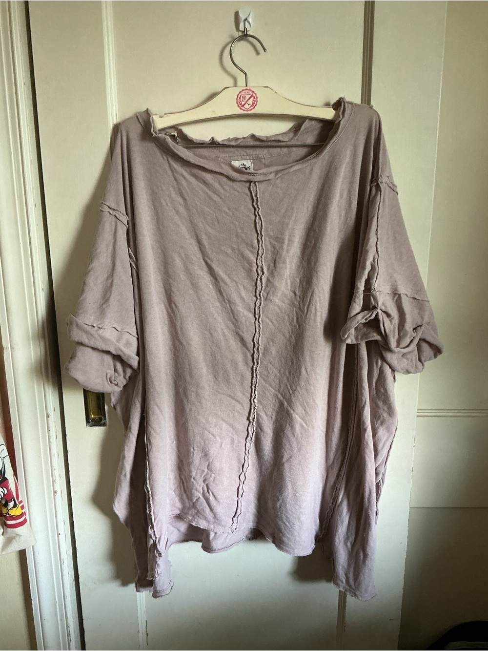 We The Free Relaxed Scoop Neck Top in Dusty Mauve